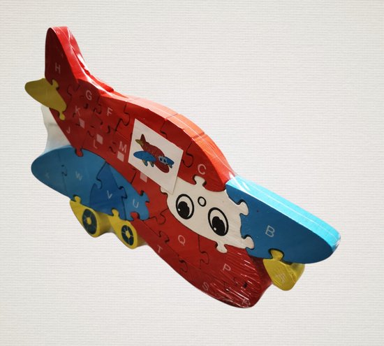 Thumbnail van een extra afbeelding van het spel Houten puzzel -Vliegtuigen-Speelgoed-vanaf 3 jaar
