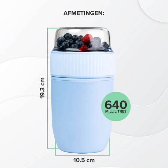 Coninx Bol Muesli A Emporter | Pot Yaourt to go | Bleu