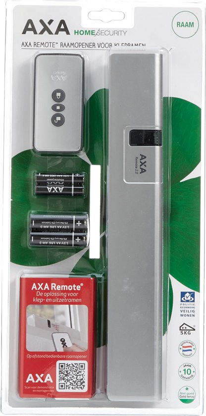 AXA Raamopener (Remote 2.0) Zilver: met afstandsbediening, voor klepraam of bovenlicht. SKG** - Axa