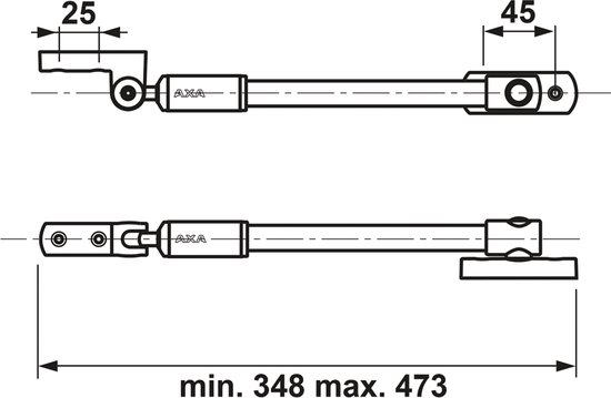 AXA Telescopische Raamuitzetter (type 30 EX) Staal Wit: Naar buiten draaiend (30 cm). - Axa