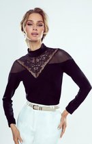 Eldar Elena mooie blouse coltrui voor dames- zwart M