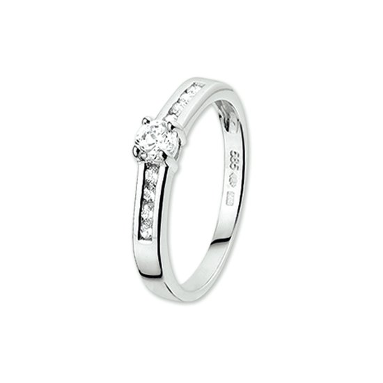 The Jewelry Collection Ring Zirkonia - Witgoud (14 Krt.)