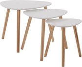 Panana® Koffietafel – Bijzettafel – Modern – Hout - 3-delig - Grijs