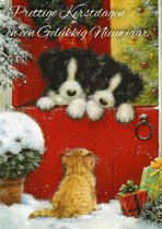 Kerst- en nieuwjaarskaarten - 20 stuks met enveloppen - 4 verschillende designs - thema katten en honden