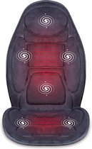 SNAILAX Trillingsmassage-zitkussen met warmte 6 trilmotoren en 3 therapie-verwarmingsmatten, rugmassageapparaat, massagestoelkussen voor thuisgebruik of in de auto