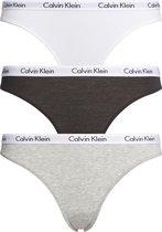 Calvin Klein dames slips (3-pack) - zwart - wit en grijs - Maat: XS