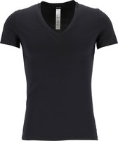 HOM Supreme Cotton tee-shirt (1-pack) - heren T-shirt V-hals - zwart - Maat: L