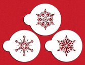 Designer Stencils Small Crystal Snowflakes #1 - Kleine culinaire stencils - Koekjes -  6.5cm doorsnee
