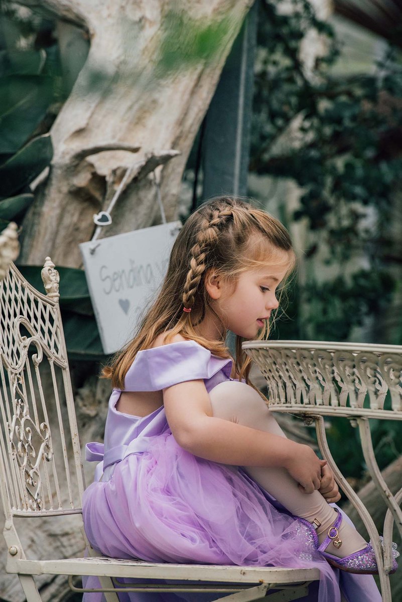Prinsessenjurk meisje - Speelgoed 7 jaar - Prinsessen verkleedkleding - Zwaan - Het Betere Merk - Tiara - Kroon - Toverstaf - Paars — afbeelding 7