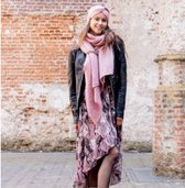 LOT83 | Fijn gebreide knitted, Lange Sjaal | Fem Pink