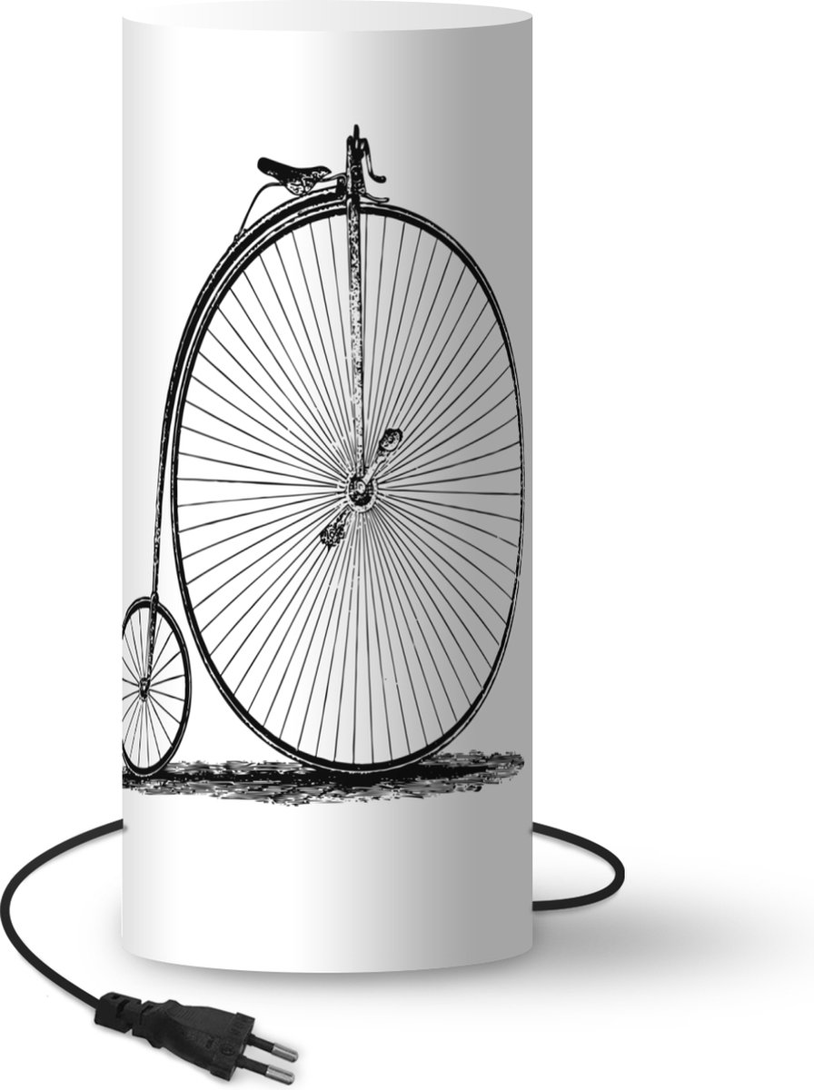 Lamp - Nachtlampje - Tafellamp slaapkamer - Vintage fiets hoge bi - 70 cm hoog - Ø29.6 cm - Inclusief LED lamp