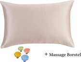 Moerbei Zijden Kussensloop- 22 Momme- 51x91cm- Champagne- King Size- 6A Mulberry Silk Pillowcase- Sorelle Forti