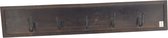 Houten robuuste kapstok van WDMT™ | 80 x 15 x 10 cm | Kapstok | Houten kapstok | Landelijk | 5 haken | Wandkapstok