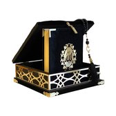 Koran box plex met een Koran en een tasbih Zwart