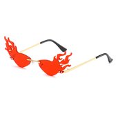 Vlammen zonnebril festival - snelle planga - UV400 - sunglasses - men - dames - rode lenzen