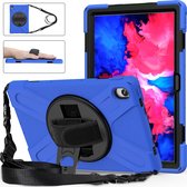 Lenovo Tab P11 Gen 1 Hoes - Mobigear - Shockproof Strap Serie - Hard Kunststof Backcover - Blauw - Hoes Geschikt Voor Lenovo Tab P11 Gen 1