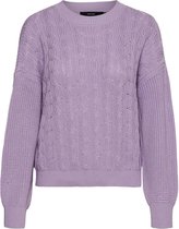 Vero Moda Trui Vmmirna Ls O-neck Cable Blouse Ga B 10256328 Lavendula Dames Maat - S