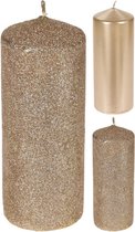 Stompkaars goud glitter 18 cm