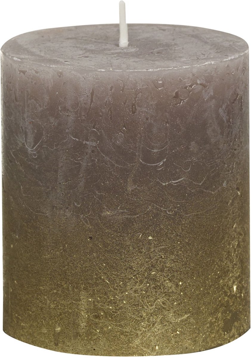 Bolsius Metallic Rustieke stompkaars Fading goud 80/68 Taupe