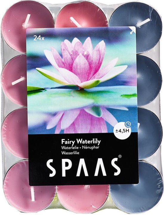 Spaas Geparfumeerde Waxinelichtjes - Fairy Waterlily - 24 Stuks