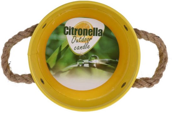 Citronella kaars in emmer Blauw