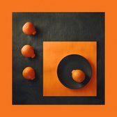 Dibond - Keuken / voeding - appelsien in oranje / bruin - 80 x 80 cm.