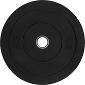 RYZOR Halterschijf van 15 kg - Gewichtschijven - Bumper plates - Bankdrukken - Halters – Halterschijf 15 kg - Gewichten voor halterstangen - Geschikt voor Olympische halterstang met diameter 50 mm - Rubber - Zwart