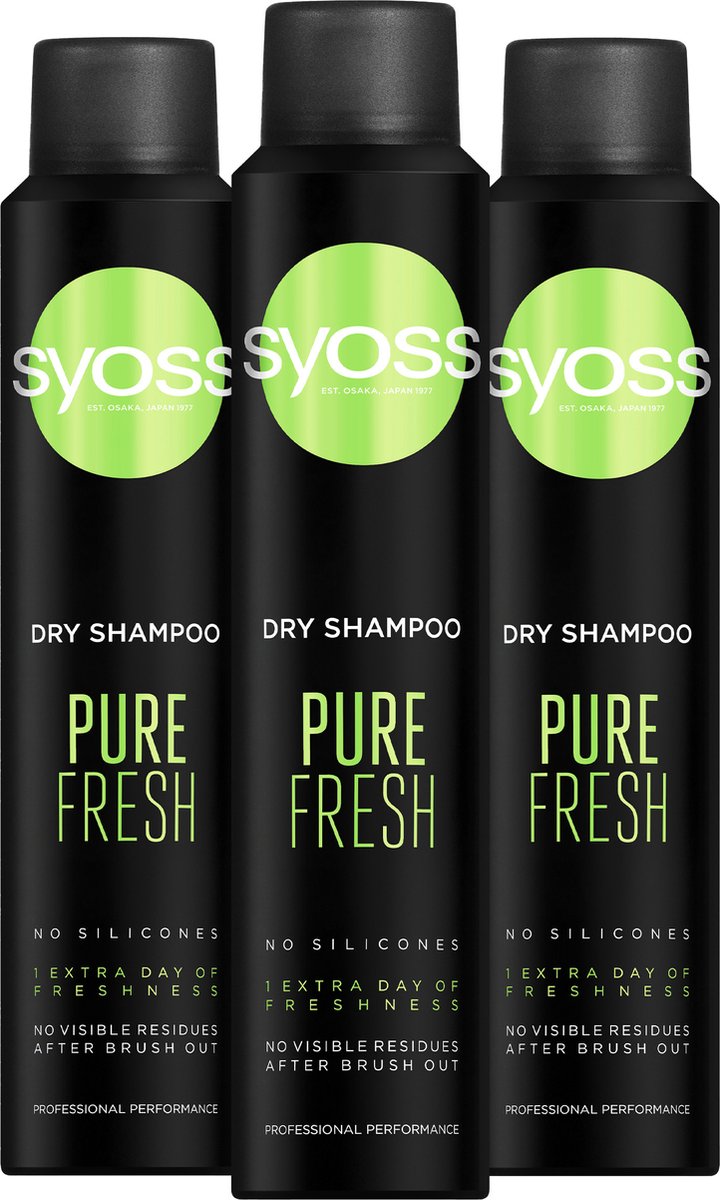 SYOSS Pure Fresh DroogShampoo 3x 200ml - Voordeelverpakking