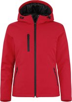 Clique Padded hoody softshell ladies rood xs