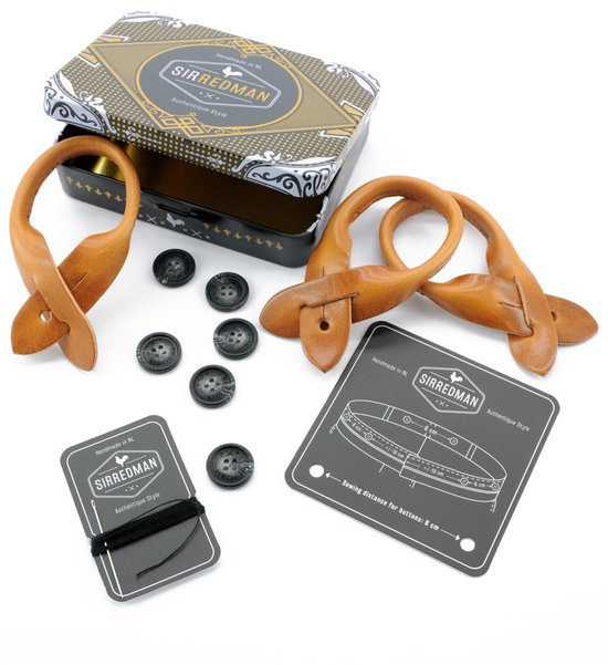 Sir Redman - bretelles de luxe - 100% made in NL, - Maher Tweed - bleu / vert / gris / blanc