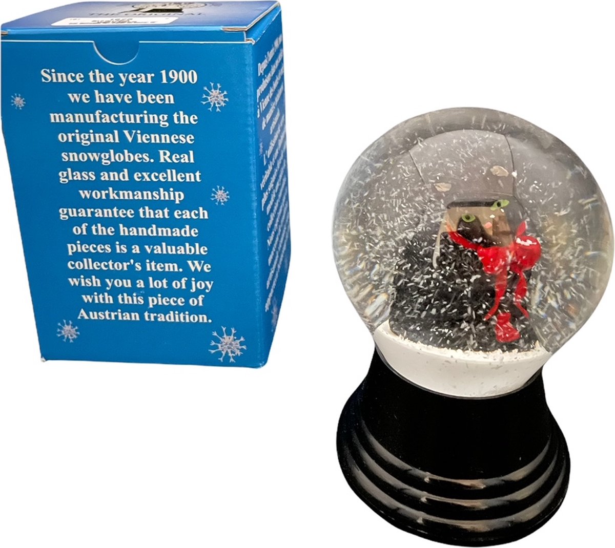 Vienna Original Snow Globe Sneeuwbol Zwarte kat Ø8 cm hoogte 11
