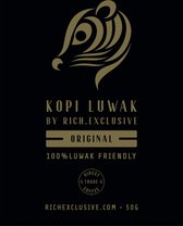 Kopi Luwak koffie. 50 gram ongemalen bonen. Direct Trade. Single Origin. The Original by Rich.Exclusive.