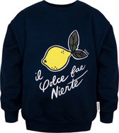 SEABASS Sweatshirt - Unisex Truien - 100% Biologisch Katoen - Taille Lengte Stijl - Lange Mouwen - Oversized Fit - Kleur: Il Dolce far Niente - Maat: 116-122cm