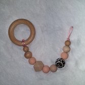 By Alejna - Bijtring met naam Pink panter - kraamcadeau - kralen - speelgoed - baby cadeau