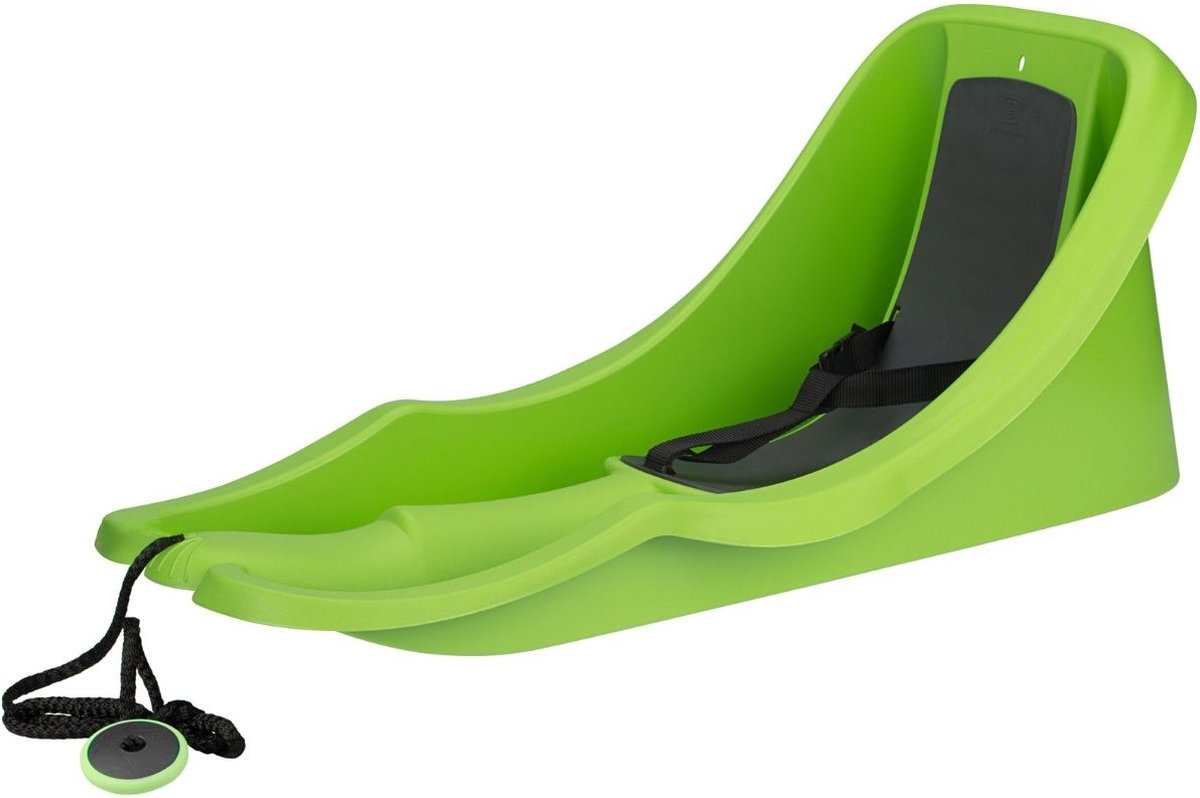 Slee met rugleuning en 3-punts gordel – Plastic slee voor Baby & Peuter – Baby Rider lime groen Slee met rugleuning en 3-punts gordel – Plastic slee voor Baby & Peuter – Baby Rider lime groen