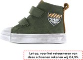 Shoesme hoge army groene sneaker met klittenband