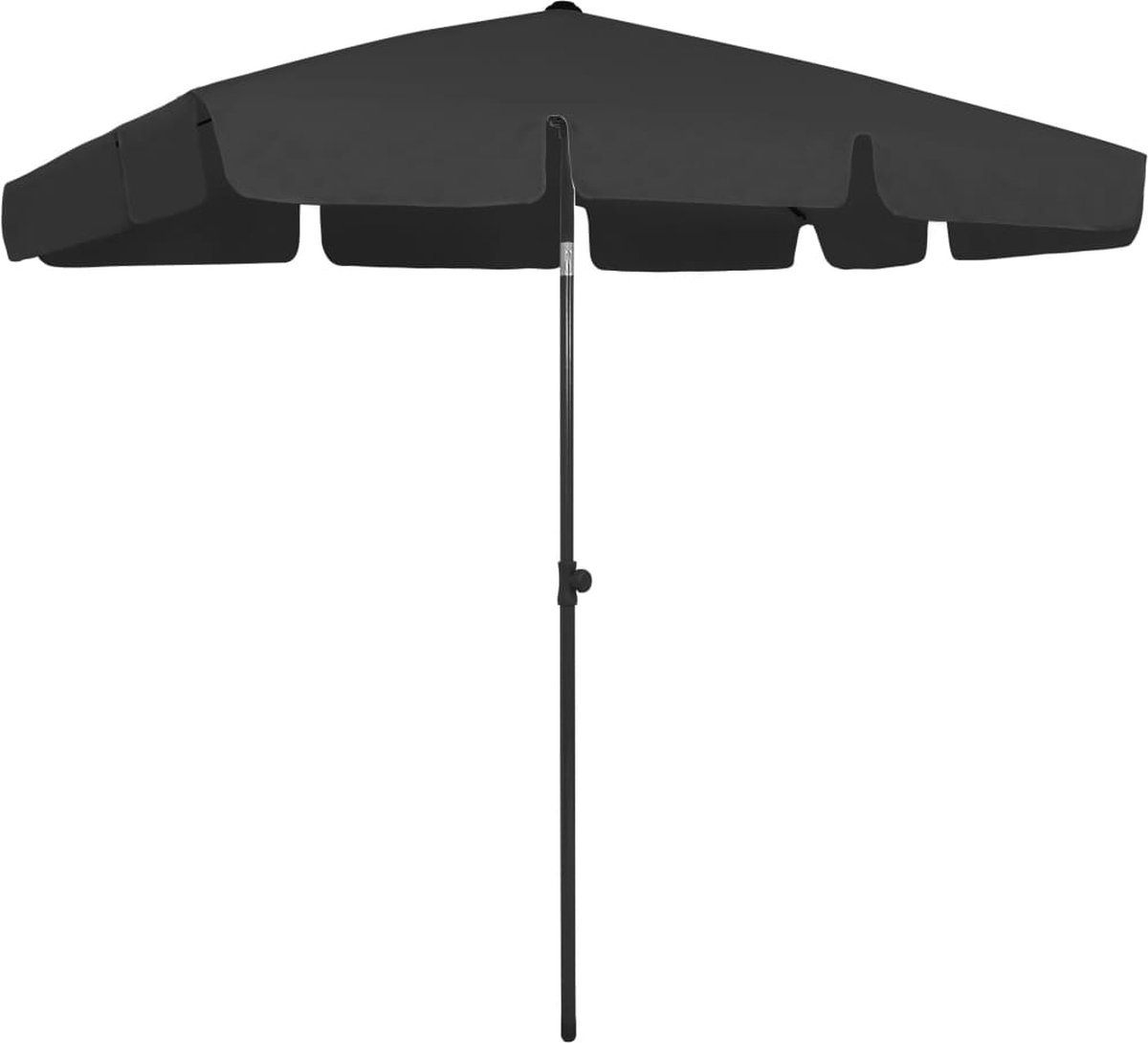 Decoways - Strandparasol 200x125 cm zwart