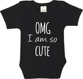 RompertjesBaby - OMG I am so cute - maat 92 - korte mouwen - baby - baby kleding jongens - baby kleding meisje - rompertjes baby - rompertjes baby met tekst - kraamcadeau meisje -