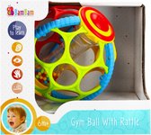 Bam Bam rubberen bal met ratel - Rammelaar Grijp speelgoed baby peuter - Ontwikkeling +6m