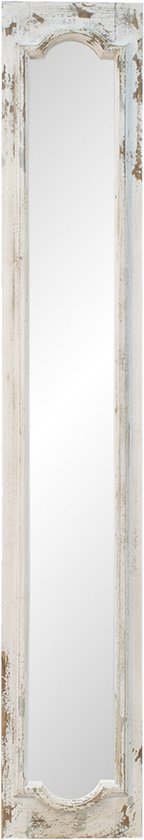 Staande Spiegel 30*4*176 cm Wit Hout,Glas Rechthoek Passpiegel Grote Spiegel