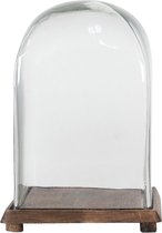 Stolp 21*21*31 cm Transparant Hout, Glas Glazen Stolp
