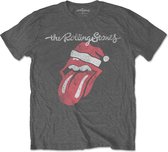 The Rolling Stones Heren Tshirt -M- Santa Lick Grijs