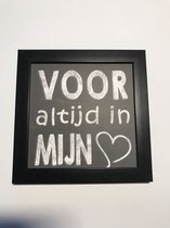 Tekstbord / Wandbord / Mijn hart / Verjaardag / Cadeau / Woondecoratie / Zwart / Fotolijst