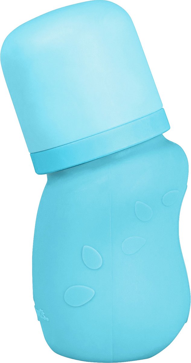 Green Sprouts - Baby Bottle made from Glass with Silicone Cover - Glazen Babyfles (147ml) - Aqua van green sprouts — afbeelding 2