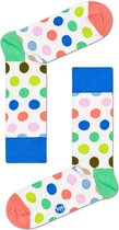 Happy Socks Dames Sok Big Dot Sok | Maat 36-40 | Wit met gekleurde stippen