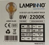 LAMPINNO - 8W - E27 - 2200 K - LED - Kooldraadlamp - Amber Glas - A+