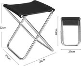 Opvouwbaar Reis Stoeltje Compact Camping Krukje Zilverkleurig
