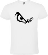 Wit T shirt met  "No Fear " logo print Zwart size L