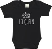 Baby rompertjes - Lil queen - maat 80 - korte mouwen - baby - baby kleding jongens - baby kleding meisje - rompertjes baby - rompertjes baby met tekst - kraamcadeau meisje - kraamc