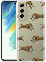 Hoesje Geschikt voor Samsung Galaxy S21 FE Leopard